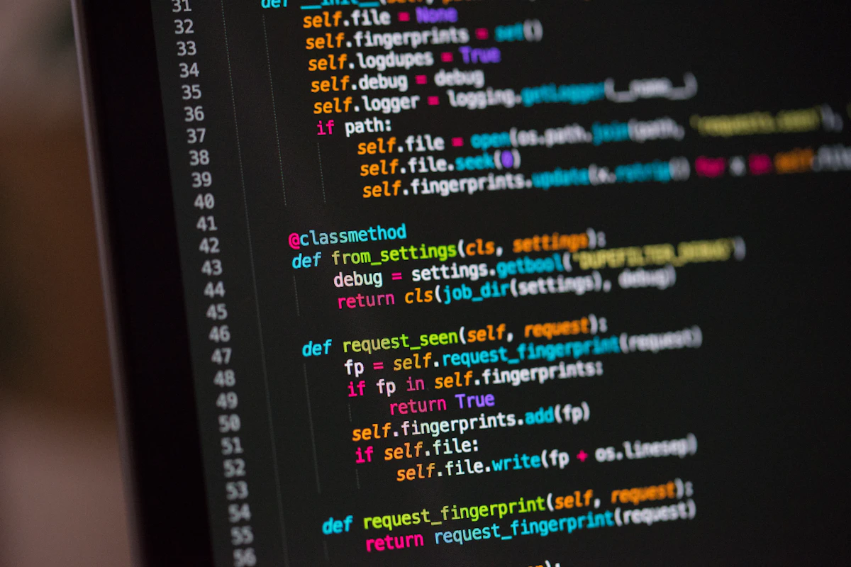 Source code displayed on a developer laptop